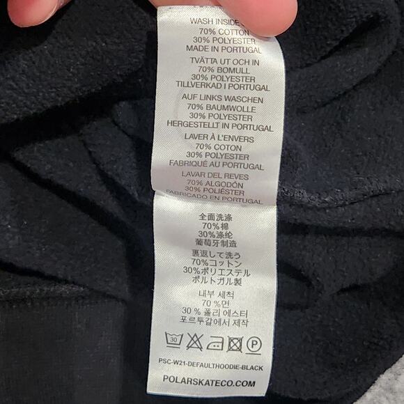 Polar Skate Co Mens L Large Black Default Pullover Sweatshirt Skateboard Hoodie - Picture 11 of 14